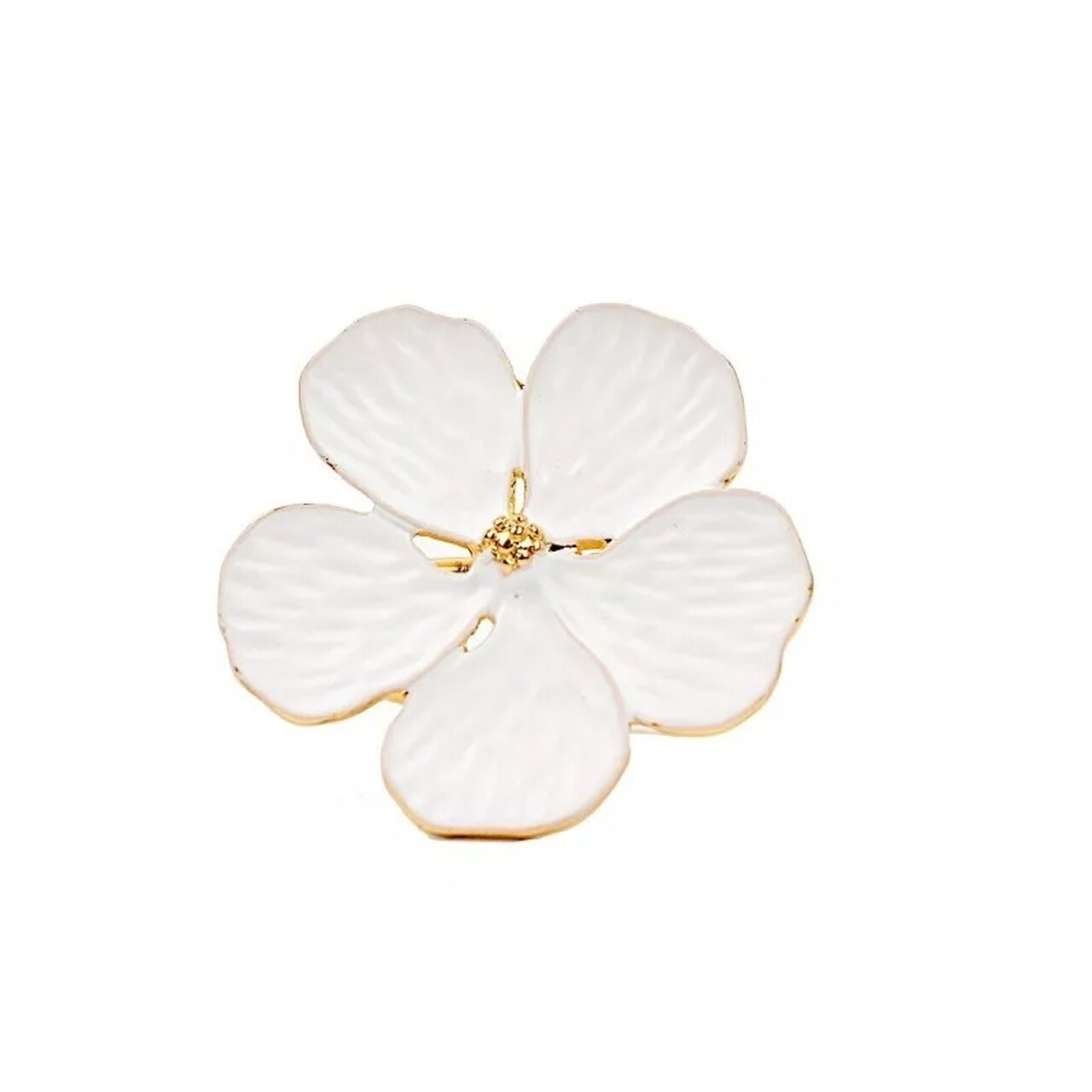 4 Gold White Metallic Napkin Rings Flower Design Party Events Home Decorations